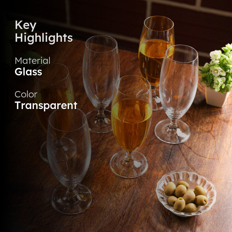 Goldenix Bohemia Crystal Wine Glass(380 mL) - Set Of Six media 2