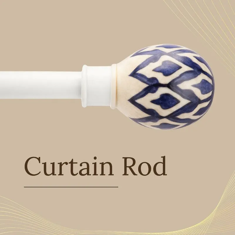 Moroccan MistExtendable 1" Single Curtain Rod With Round Finial & Brackets media 3
