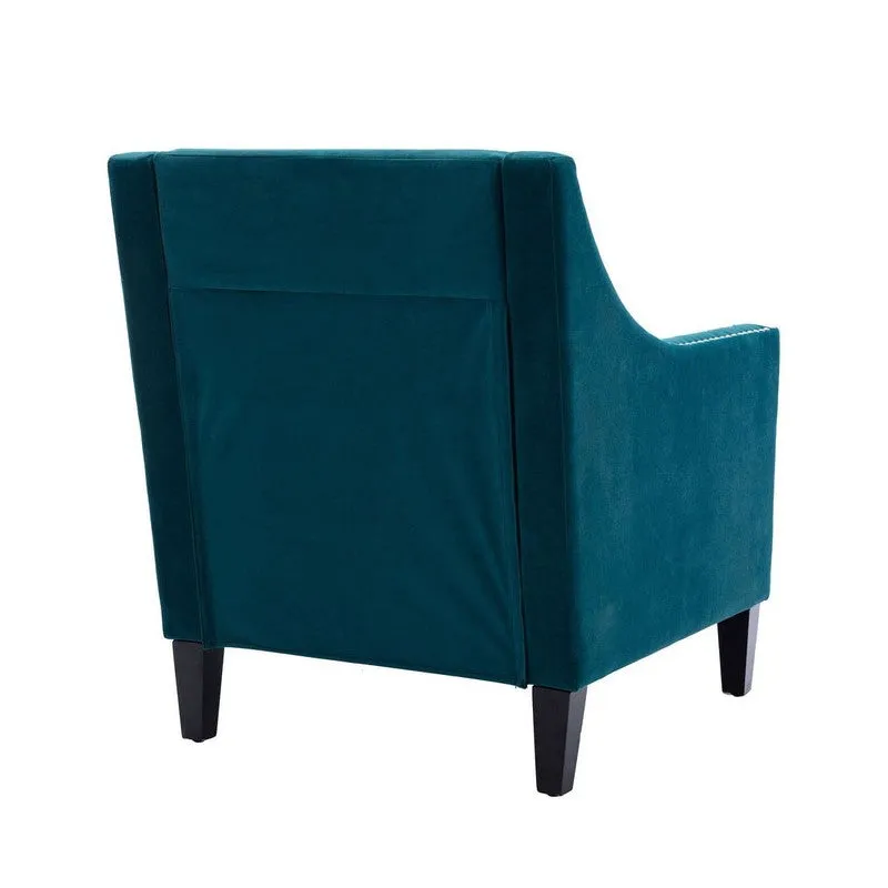 Softix Neem Wood Accent Chair - Blue media 7