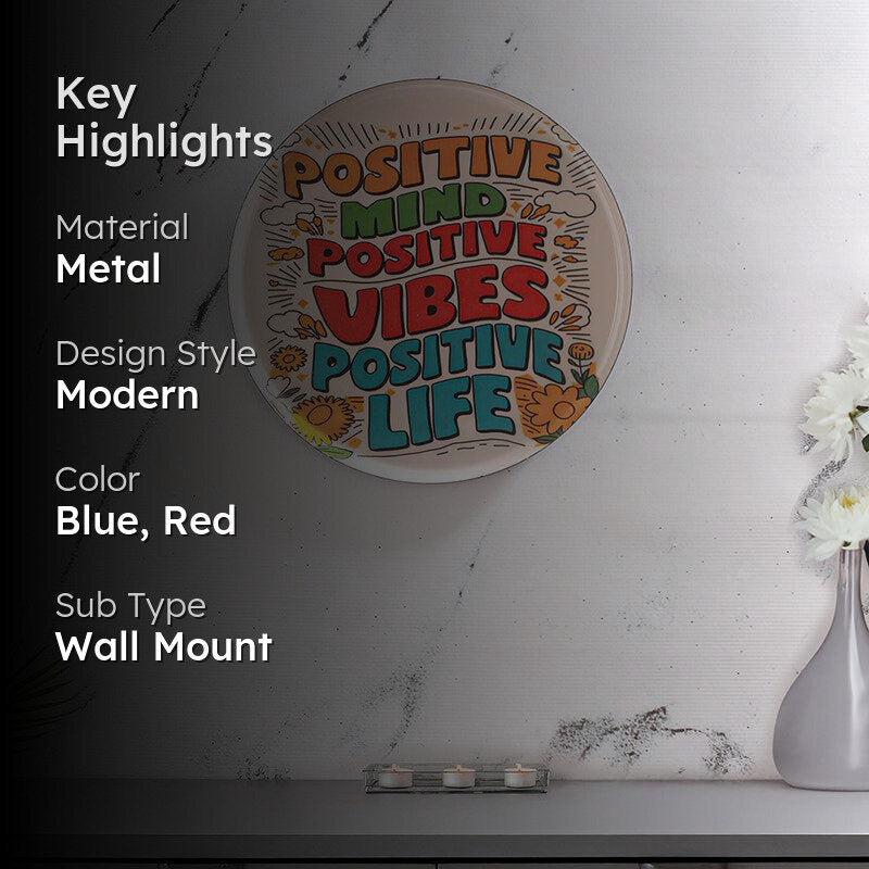 Lorian Positive Vibes Printed Metal Wall Plate media 2