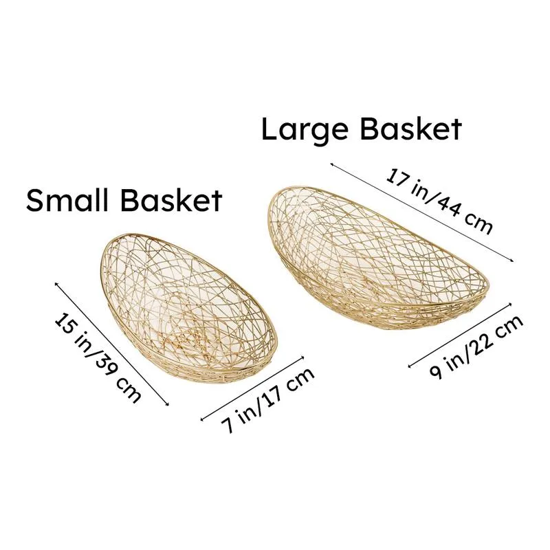 Luciana Fruit Basket (Gold) - Set Of Two media 6