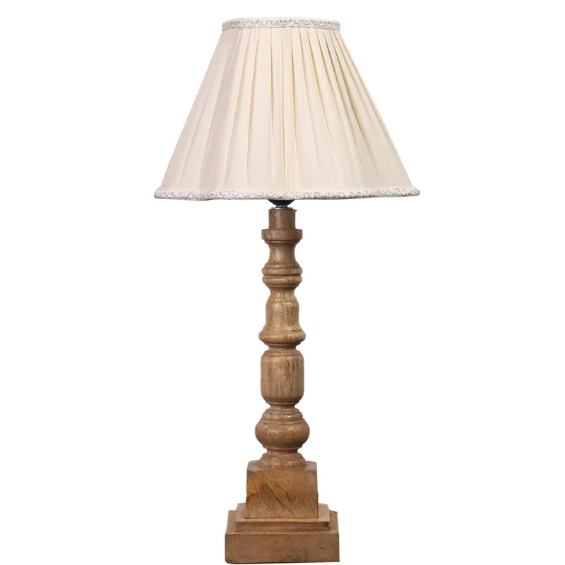 Pleatra I Arbor Wooden Table Lamp - Ivory,Brown media 6