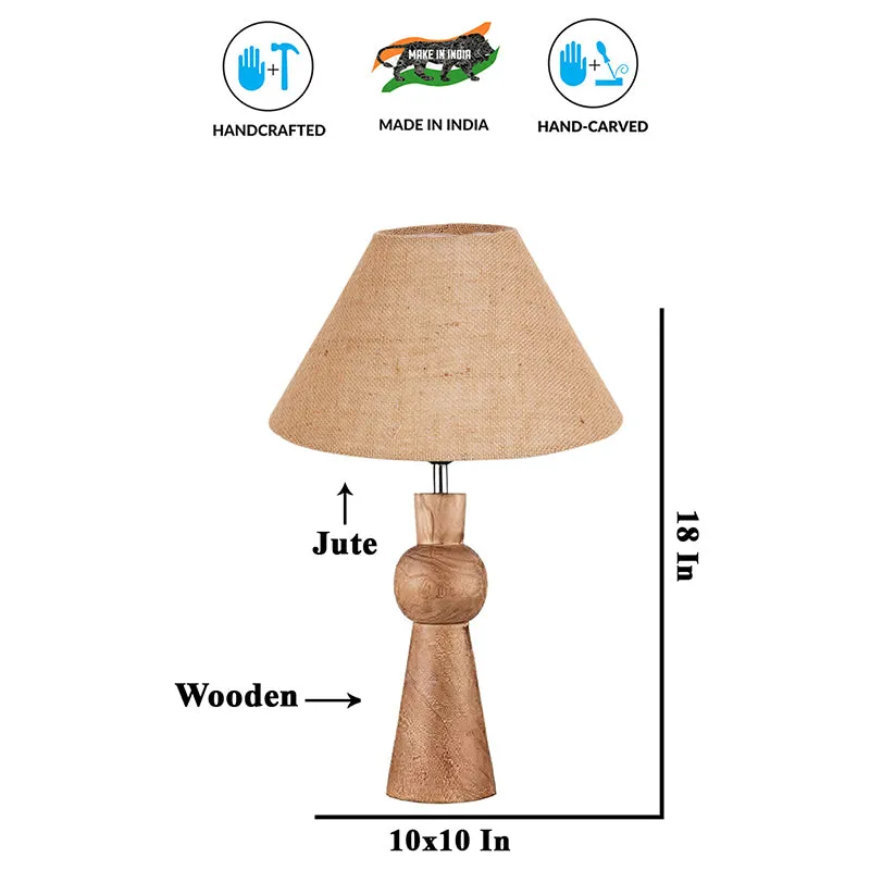 Angler Neo Jute Wooden Table Lamp - Beige,Brown media 5