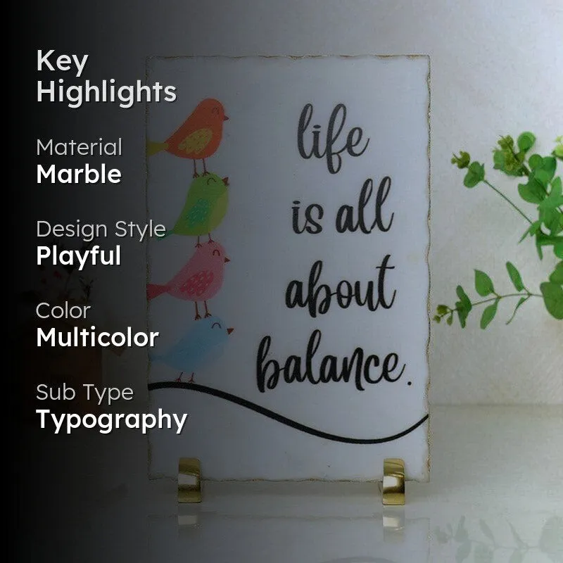 Life Is All About Balance Printed Marble Showpiece media 2