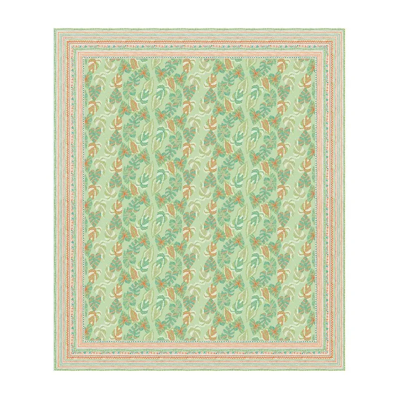 Desert Nest Cotton Bedsheet (Green,Peach) - 120 TC media 4