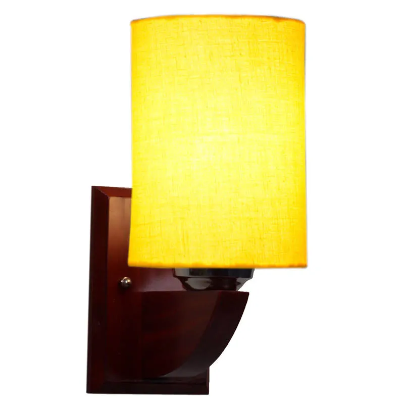 Tangerine Cylindrical Wooden Wall Lamp media 4