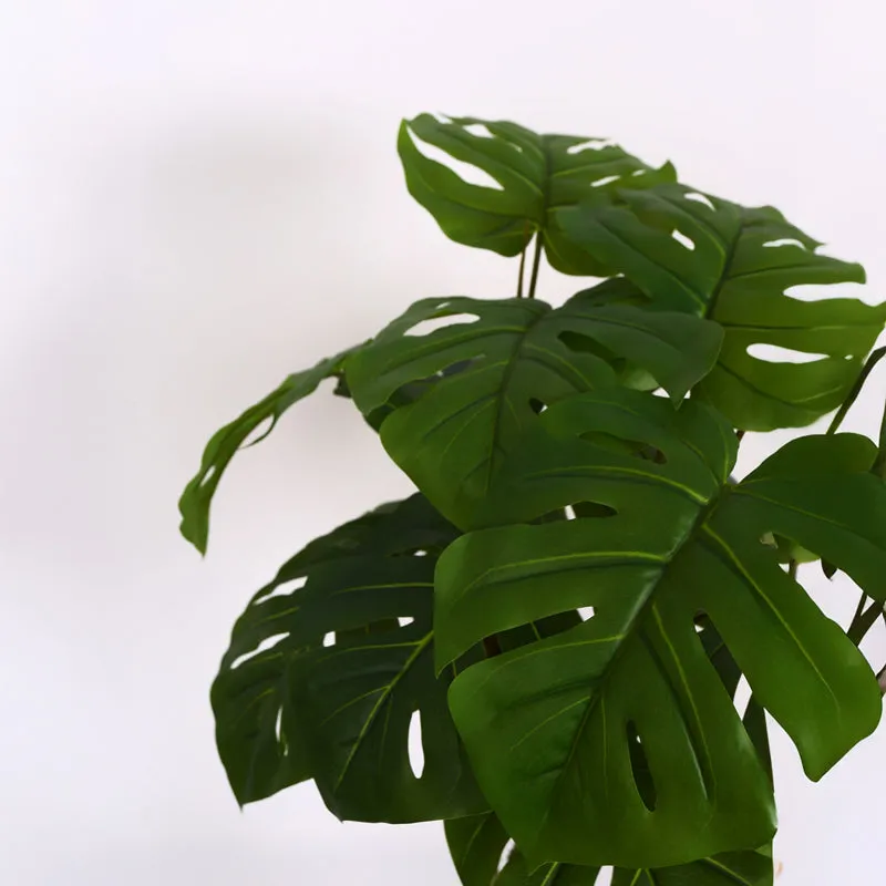 Monever Artificial Monstera With Black Plastic Pot - 3 Feet media 6