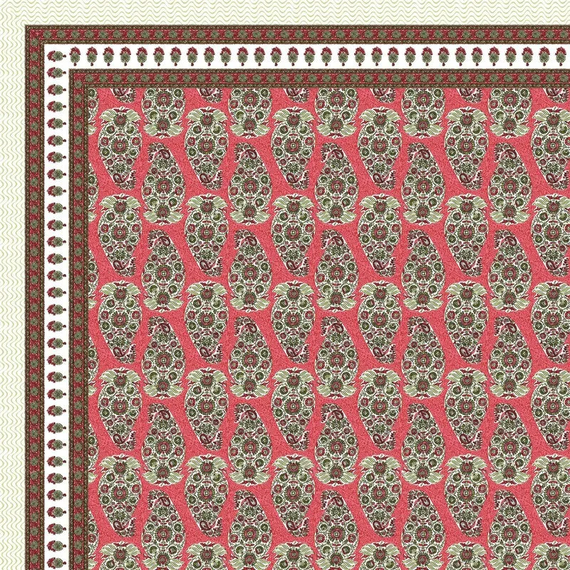 Artor Cotton Bedsheet (Maroon,Olive Green) - 240 TC media 5