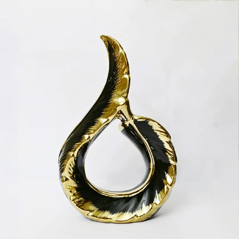 Zynera Emerald Curve Decorative Showpiece - Black media 3