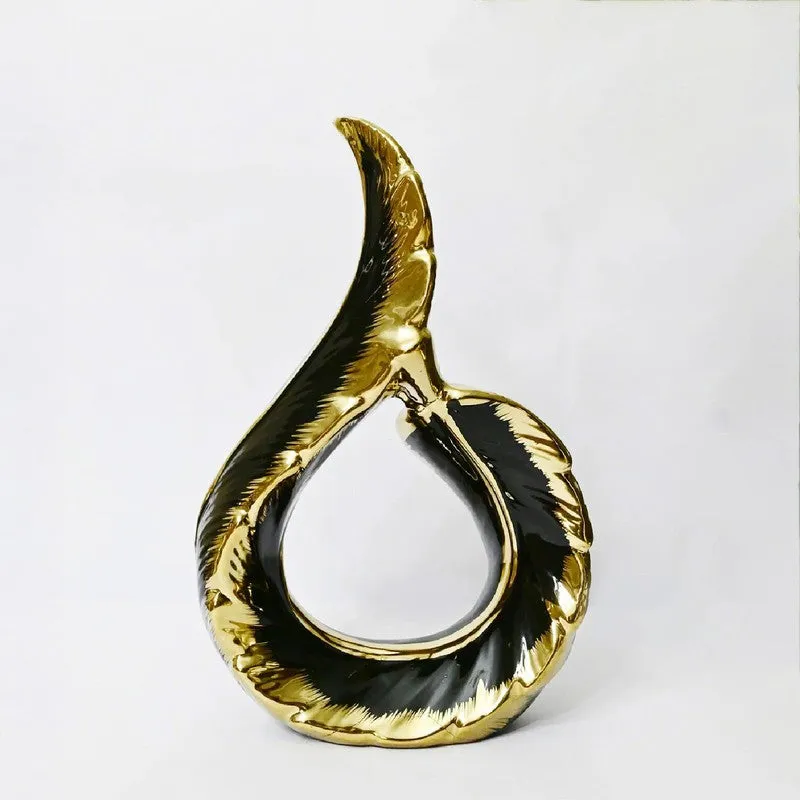 Zynera Emerald Curve Decorative Showpiece - Black media 3
