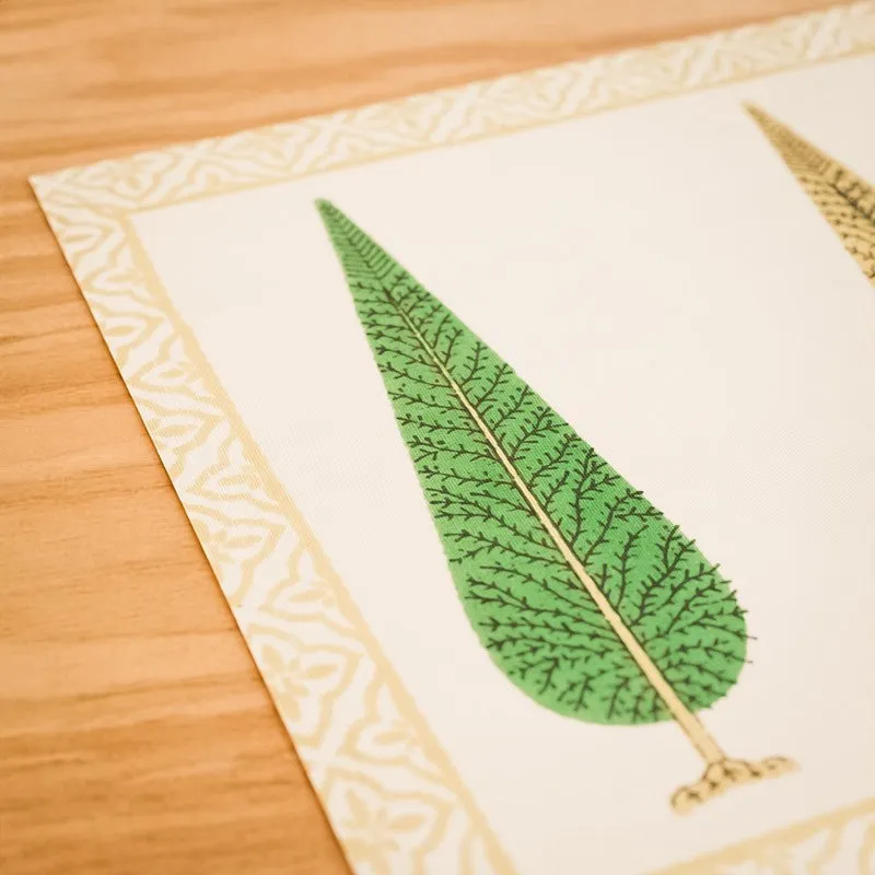 Tropical Leaf Cotton Table Mat (Brown) - Set Of Six media 5