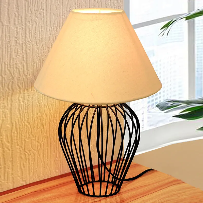 Spire Curve Metal Table Lamp - Beige,Black media 1