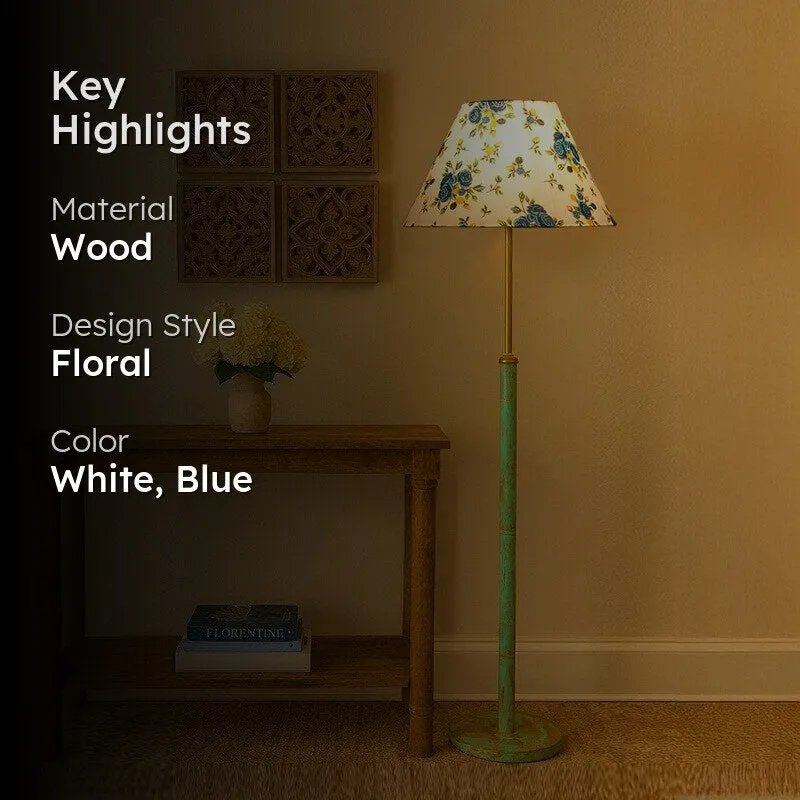 Terra Beam Wooden Floor Lamp - Blue media 2