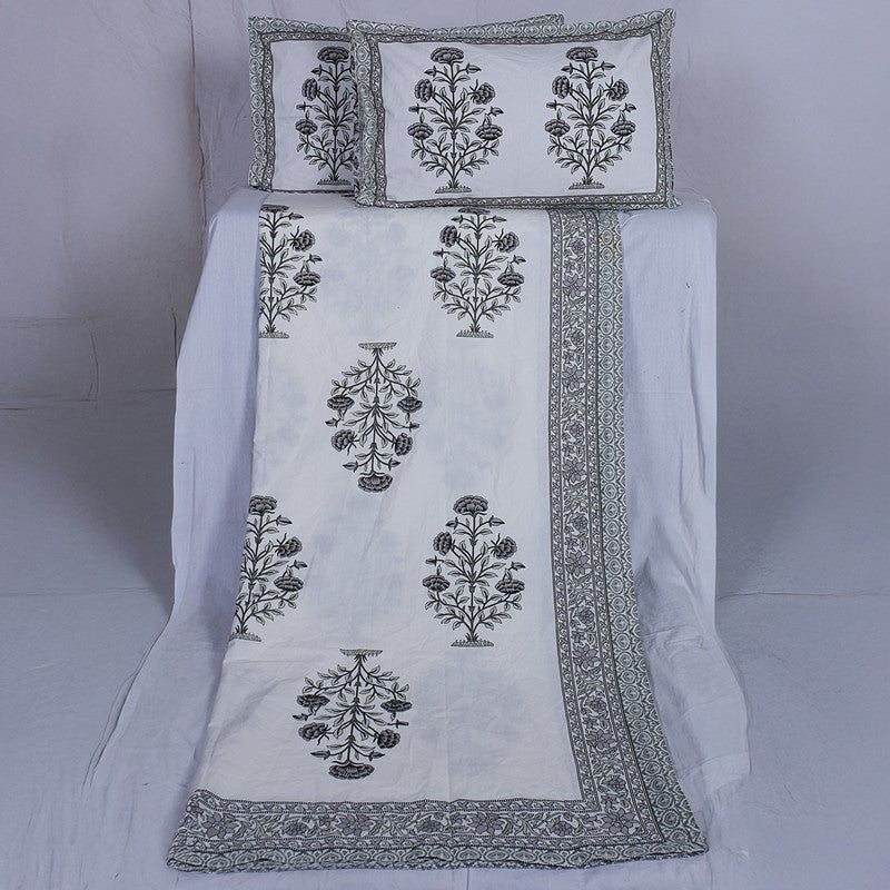 ShahiGuldaan Handblock Printed Cotton Bedsheet (Black) - 400 TC media 6
