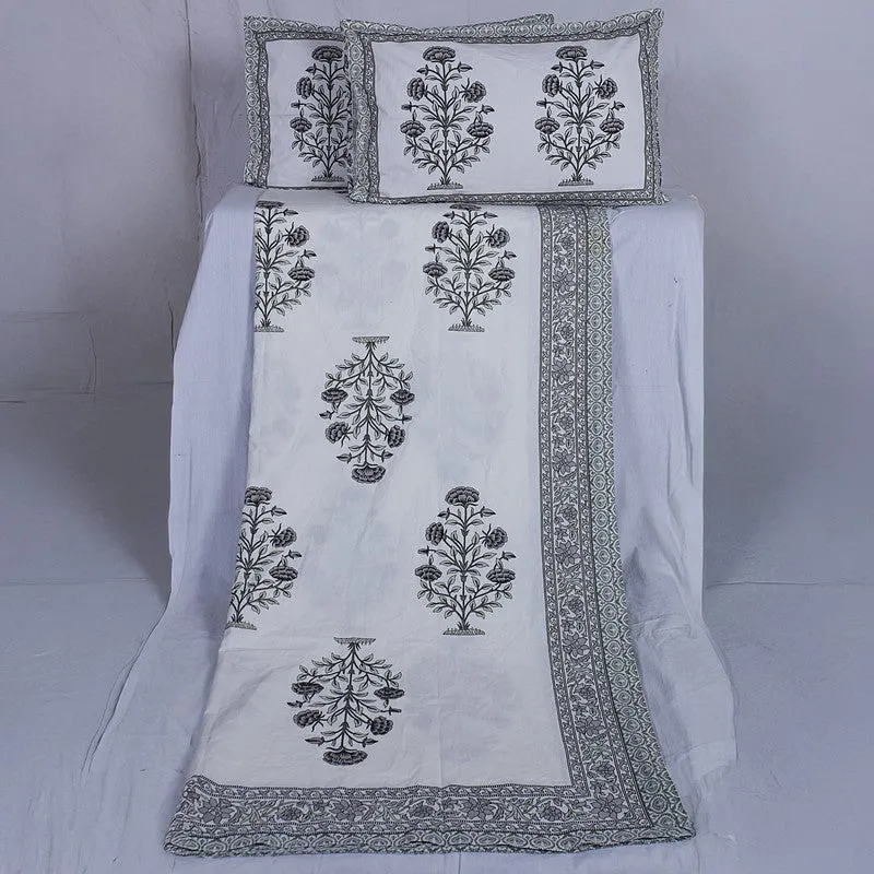 ShahiGuldaan Handblock Printed Cotton Bedsheet (Black) - 400 TC media 6