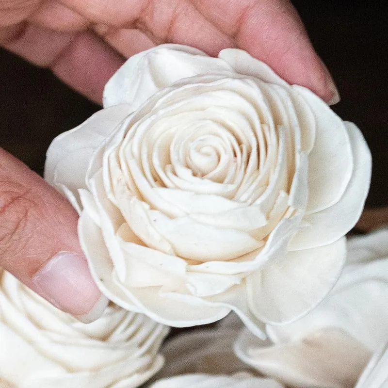 Sacra Sola Wood Rose Flower - Set Of Ten media 4