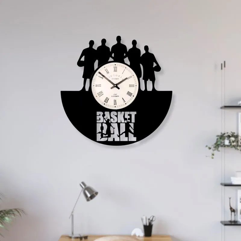 Basket Ball Steel Analog Wall Clock media 3