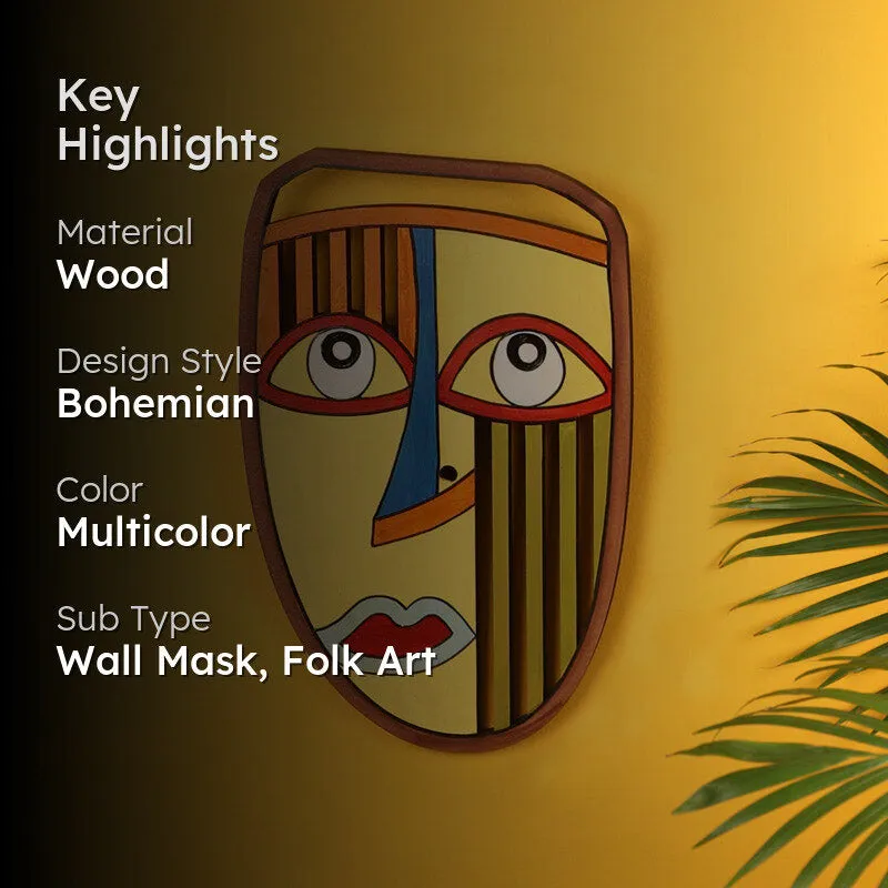 Radha Mask Wooden Wall Accent media 2