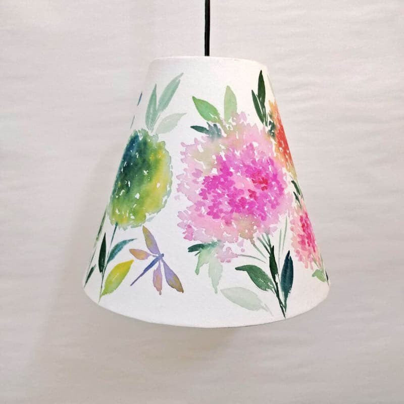 Nesa Gardenia Cone Handpainted Fabric Ceiling Lamp image 3