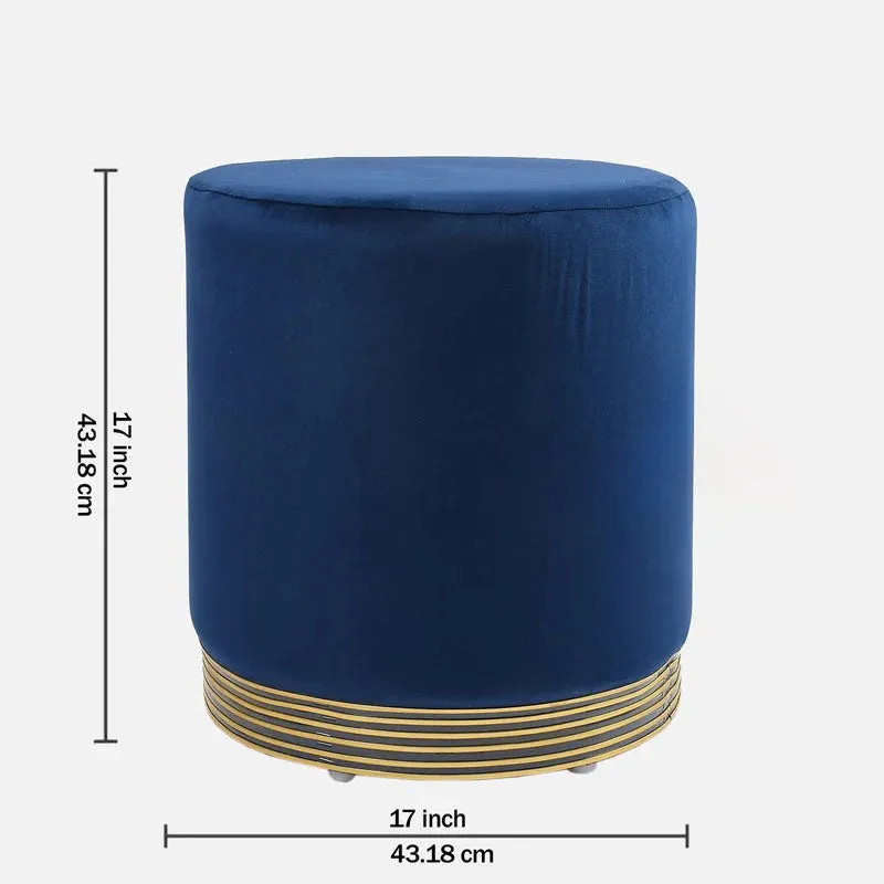 Velour Solid Velvet Pouffe - Dark Blue media 5