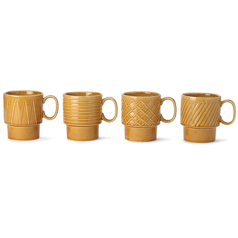 Monolith Mustard Ceramic Mug (150 mL Each) - Set Of Four media 3
