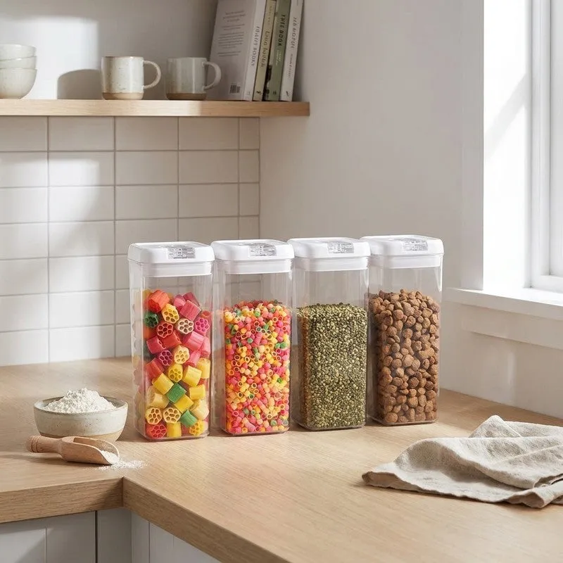 Snaplock Clear Harvest  Air Tight Container (White/1500 mL Each) - Set of Four media 1