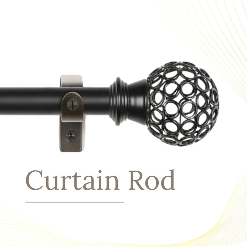 Filigrette Extendable 1" Single Curtain Rod With Round Finial & Brackets media 3