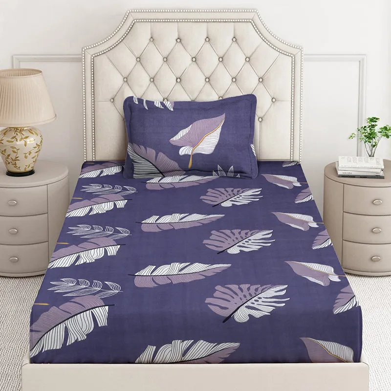 Tropi Tropi Floral Bedsheet (Purple) - 130 GSM media 3