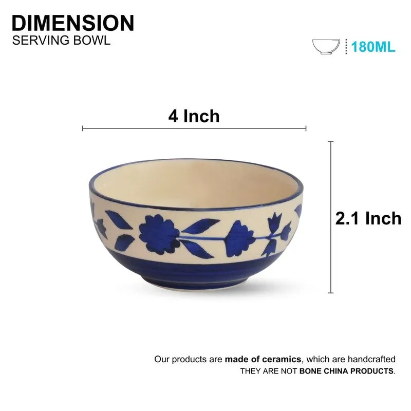 Niblet Ceramic Snack Bowls (Blue, 180 mL Each) - Set Of Four media 7