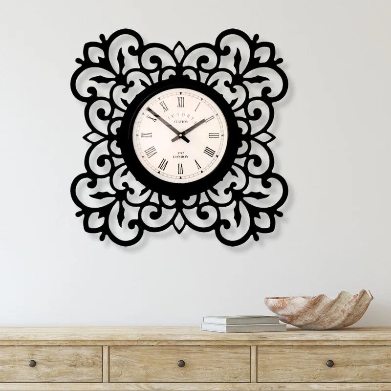 Orna Steel Analog Wall Clock - Black media 1