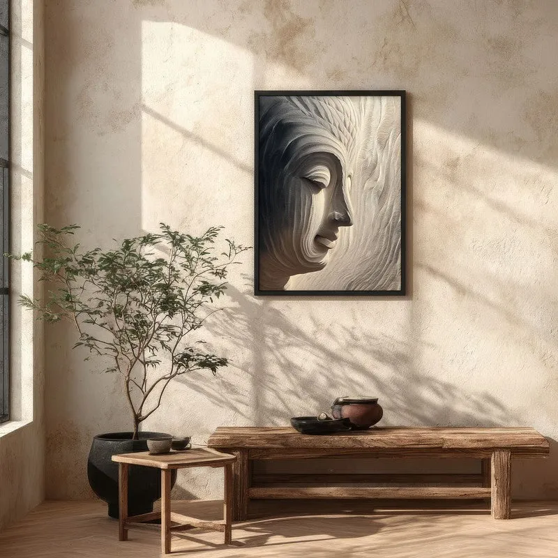 Awakened Buddha Archival Paper Wall Painting With Black Frame media 5