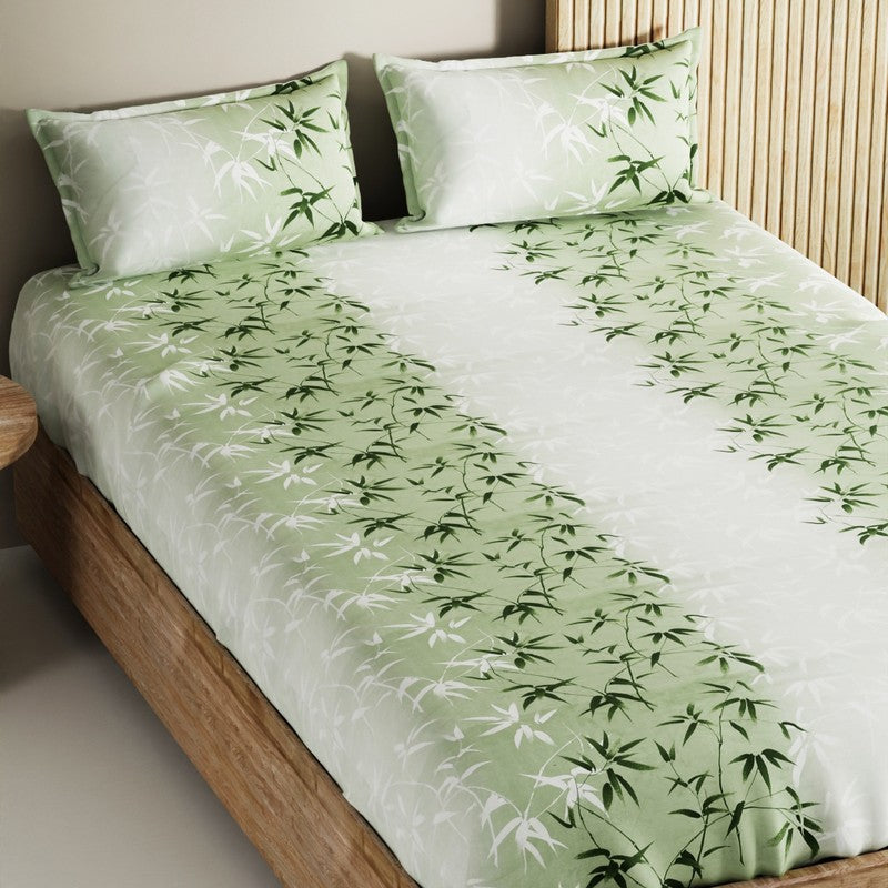 Vornel Cotton Bedsheet (Green) - 144 TC media 4