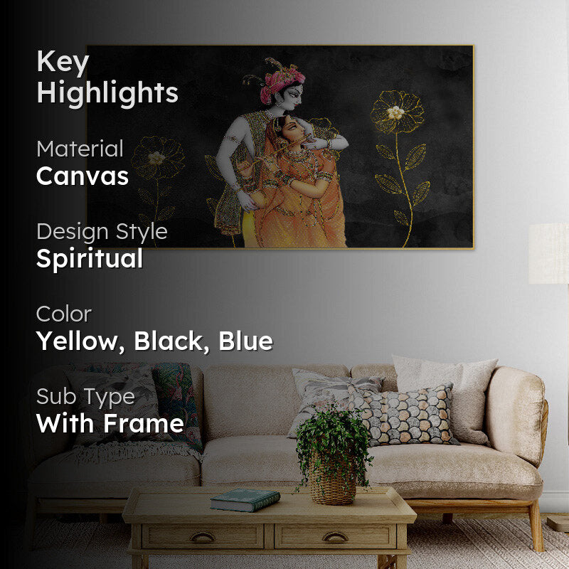 Radha Krishna Natya Canvas Wall Painting media 2
