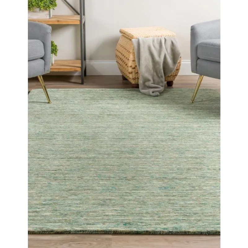Leyla Hand Woven Wool Rug - Sea Green media 3