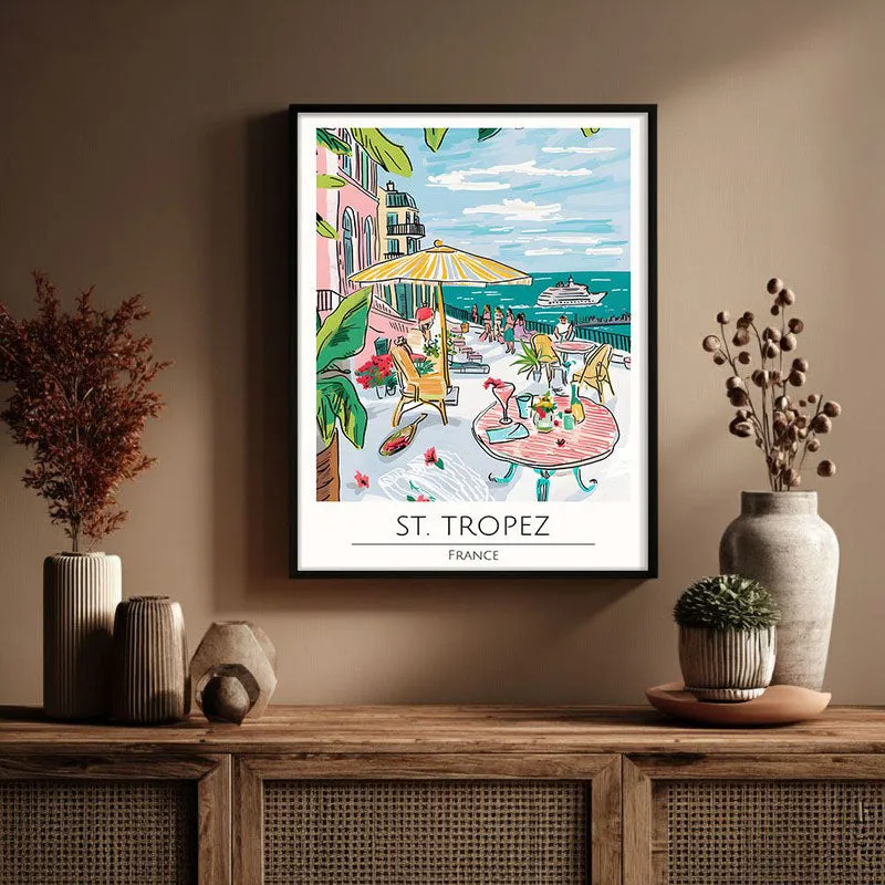Vintage Saint - Tropez Framed Canvas Wall Painting media 3