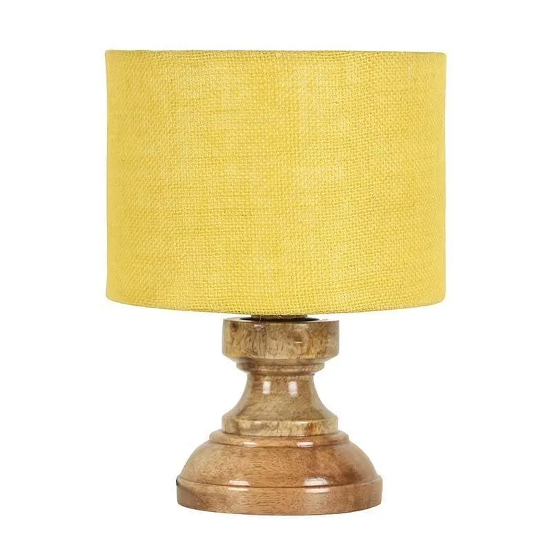Solid Helios Fabric Table Lamp - Yellow,Brown media 4