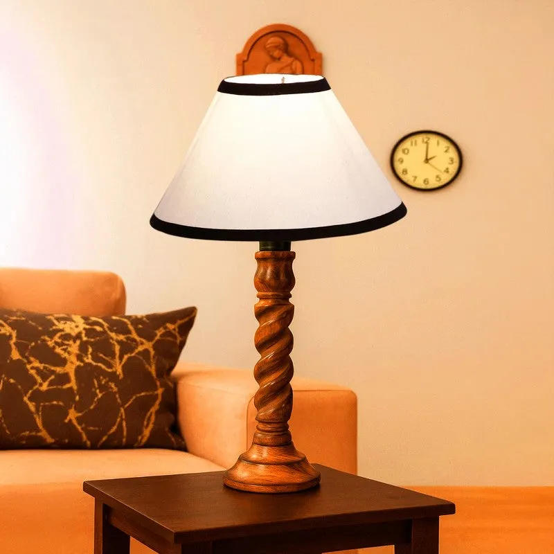 Elvane Niro Wooden Table Lamp - White media 3