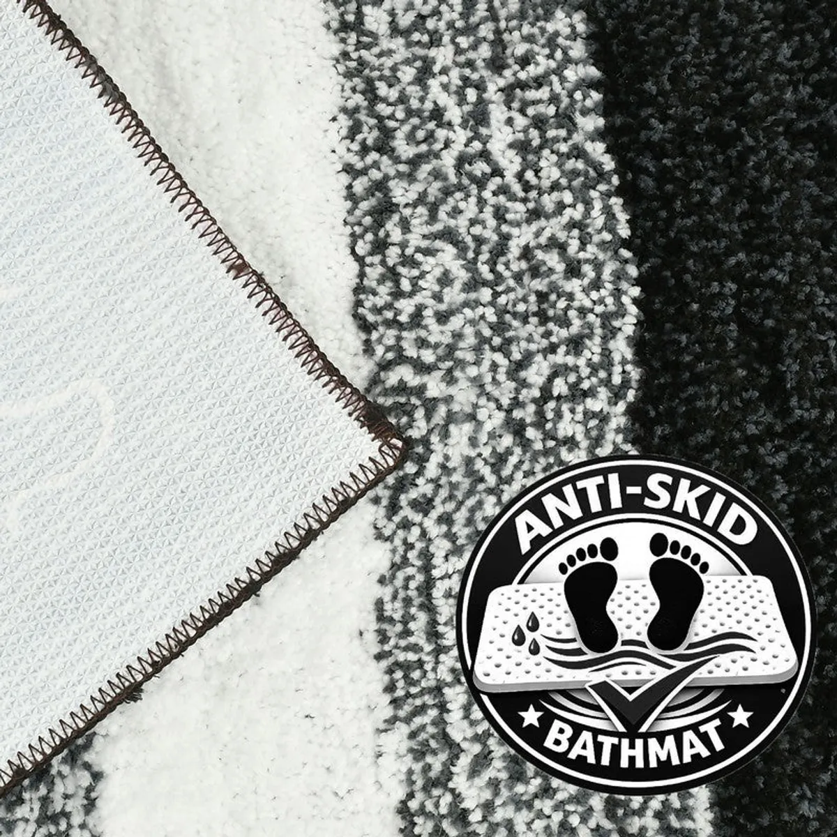 Underside of the bath mat showing textured anti-skid backing