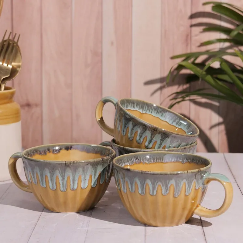 Porcelli Ceramic Coffee Mug (300 mL Each) - Set of Four media 1