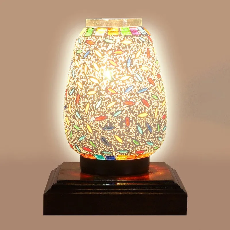 Illumix Glass Table Lamp With Wooden Base - Multicolor media 8