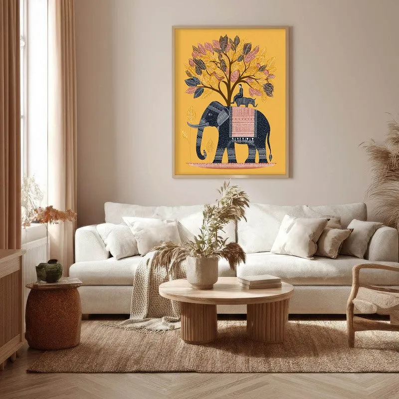 Gajtara Canvas Wall Painting With Brown Frame media 8