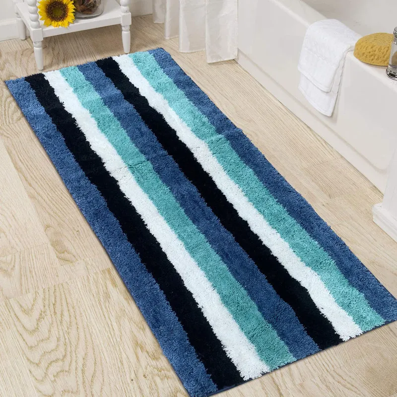 Jericho Luxe Micro Fiber Runner Rug - Ocean Blue media 1