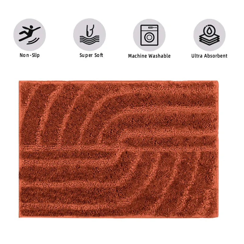 Scotch Maze Microfiber Bath Mat - Burnt Orange media 6