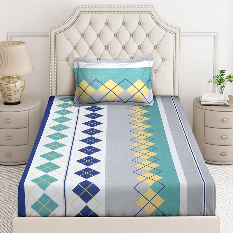 Argyle Dreams Geometric Bedsheet - 130 GSM media 3