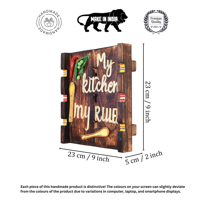 My Kitchen My Rules Wooden Wall Accent media 7