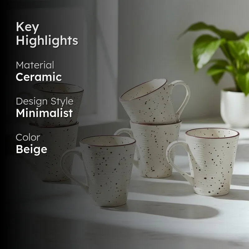 Ceramic Ceramic Coffee Mug (250 mL Each) - Set Of Six media 2