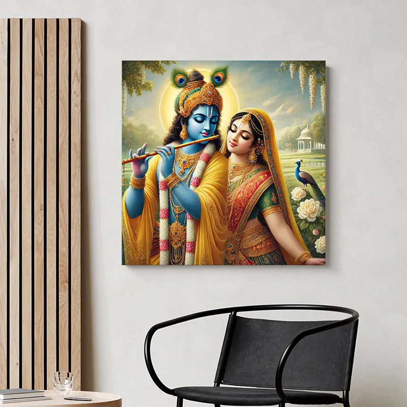 Radha Krishna Poly Canvas Wall Painting media 1