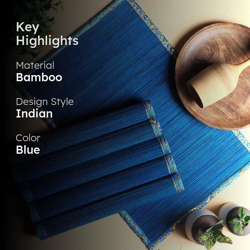 Eco Sip Bamboo Table Mat (Blue) - Set Of Six media 2