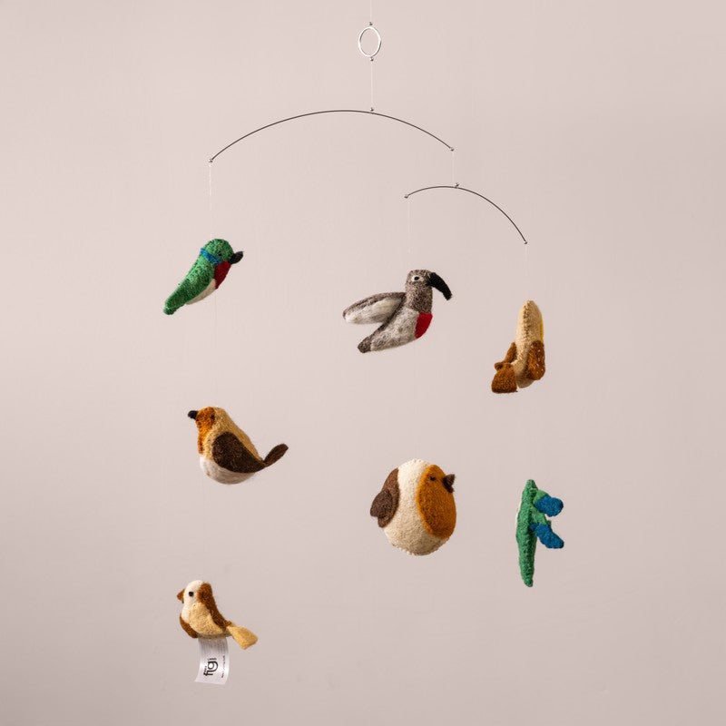 Fig Living Felt Ornaments - Hanging Mobile (Birds) media 5