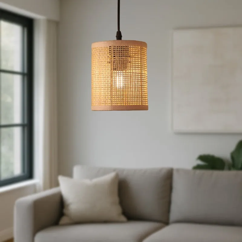 Jorinor Rattan Ceiling Lamp media 1
